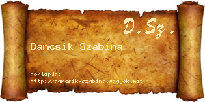 Dancsik Szabina névjegykártya